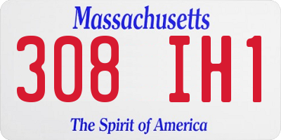 MA license plate 308IH1