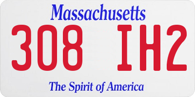 MA license plate 308IH2