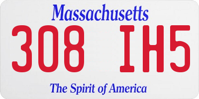 MA license plate 308IH5
