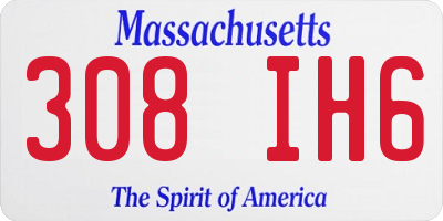 MA license plate 308IH6