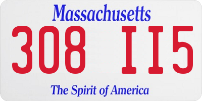 MA license plate 308II5