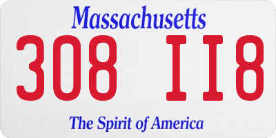MA license plate 308II8