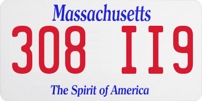 MA license plate 308II9