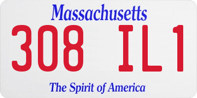 MA license plate 308IL1