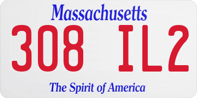 MA license plate 308IL2