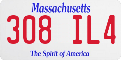 MA license plate 308IL4