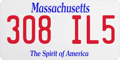 MA license plate 308IL5