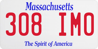 MA license plate 308IM0
