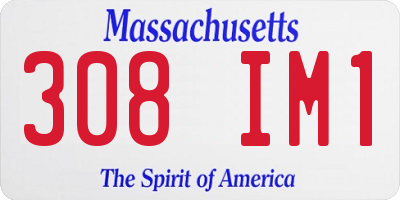 MA license plate 308IM1