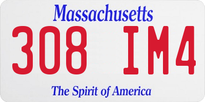 MA license plate 308IM4