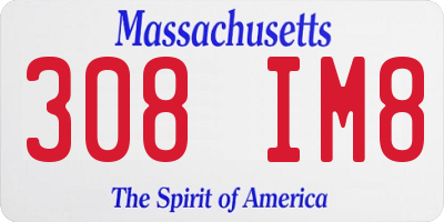 MA license plate 308IM8
