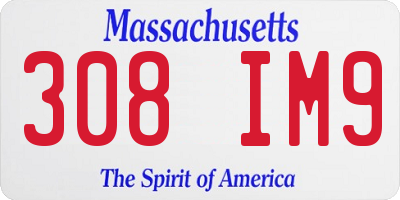 MA license plate 308IM9
