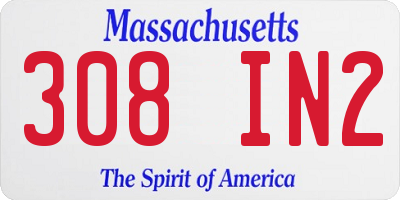 MA license plate 308IN2