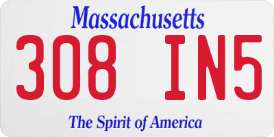 MA license plate 308IN5
