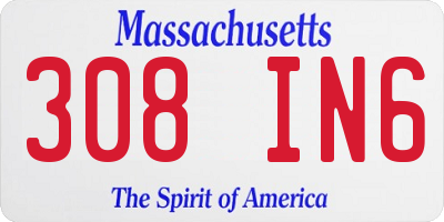 MA license plate 308IN6