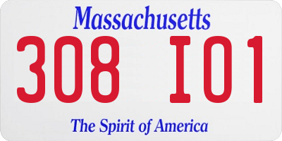 MA license plate 308IO1