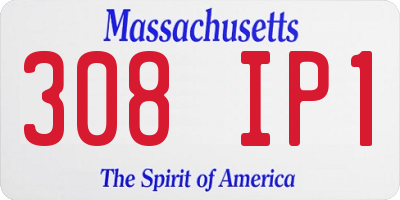 MA license plate 308IP1