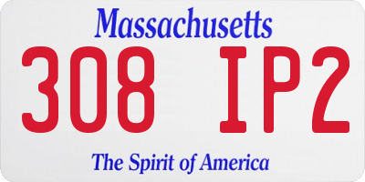 MA license plate 308IP2
