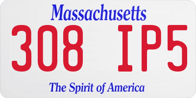 MA license plate 308IP5