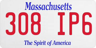 MA license plate 308IP6