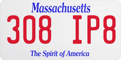 MA license plate 308IP8
