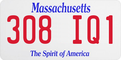MA license plate 308IQ1