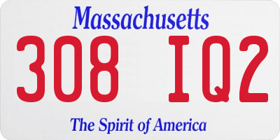MA license plate 308IQ2