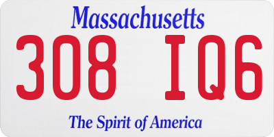 MA license plate 308IQ6