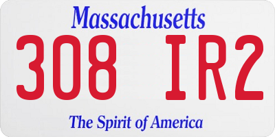 MA license plate 308IR2