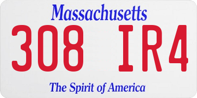MA license plate 308IR4