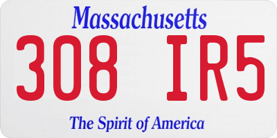 MA license plate 308IR5
