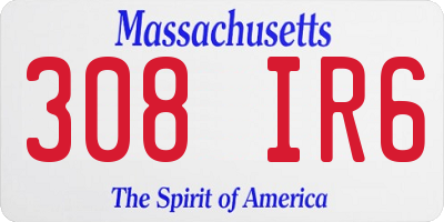 MA license plate 308IR6