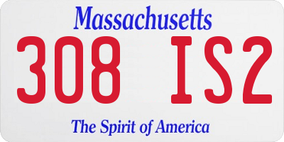 MA license plate 308IS2