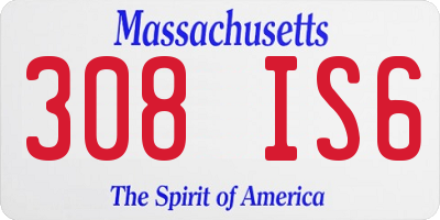 MA license plate 308IS6