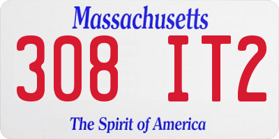 MA license plate 308IT2