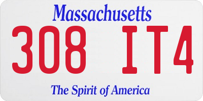 MA license plate 308IT4