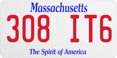 MA license plate 308IT6