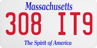 MA license plate 308IT9