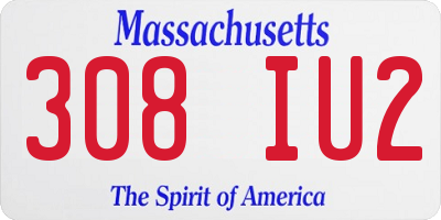 MA license plate 308IU2
