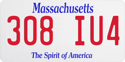 MA license plate 308IU4