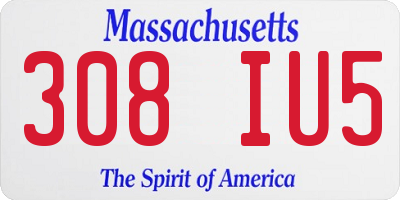 MA license plate 308IU5