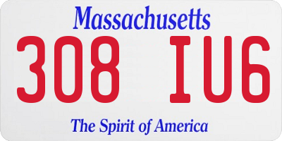 MA license plate 308IU6