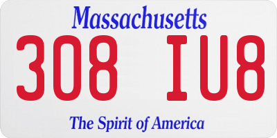 MA license plate 308IU8