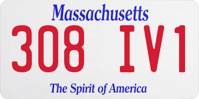 MA license plate 308IV1