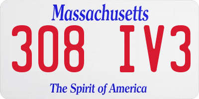 MA license plate 308IV3