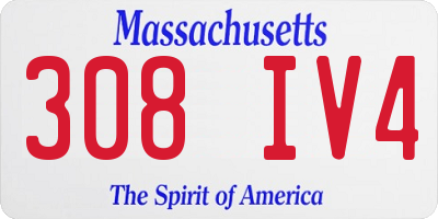 MA license plate 308IV4