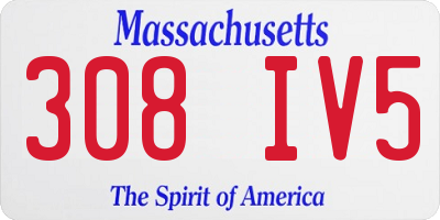 MA license plate 308IV5