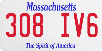 MA license plate 308IV6