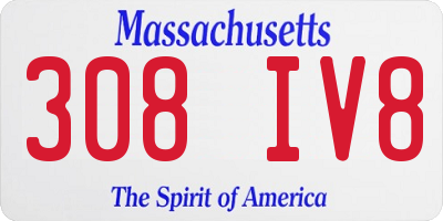 MA license plate 308IV8