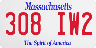 MA license plate 308IW2